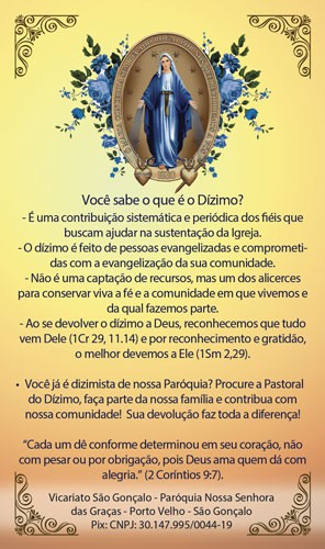 Mensagem para Dizimista Você Sabe o que é o Dízimo? Personalizado