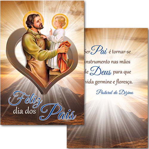 CGP76 Cartão Feliz Dia dos Pais Mensagem Religiosa Católica Pastoral do Dizimo 