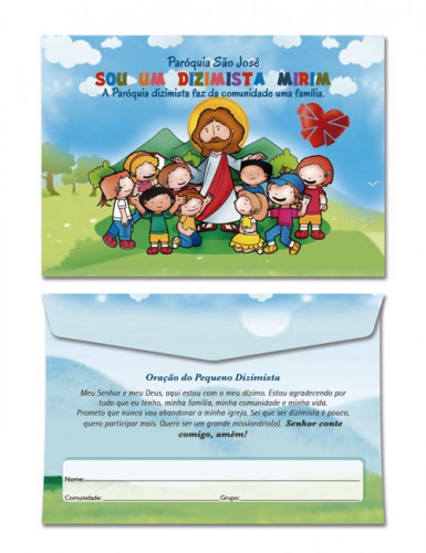 Envelope Dízimo Infantil Modelo 24 Pequeno Dizimista