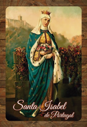 Santinho Santa Isabel de Portugal com oração 6,5x9,5cm 1000un