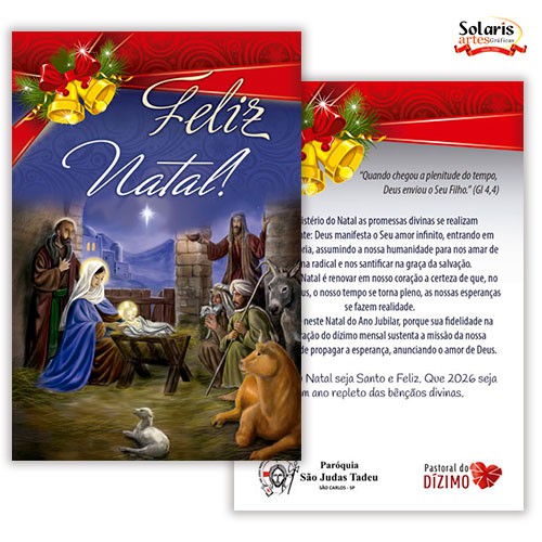 Cartão de Natal Religioso Católico 10x15 NA093