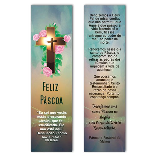 MPR54 Pascoa Marcador de Livro com oração