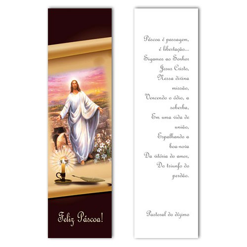 MPR06 Pascoa Marcador de Livro com oração