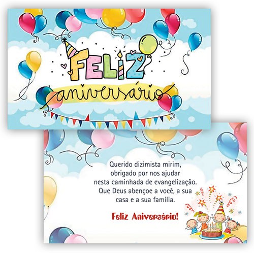 Cartão de Aniversário Dizimista Mirim CAM2501