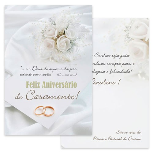 Cartão Aniversário de Casamento Catolico Pastoral do Dizimo CAC45