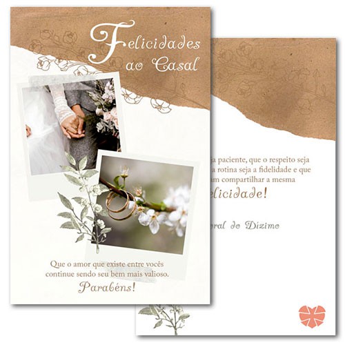 Cartão Aniversário de Casamento Catolico Pastoral do Dizimo CAC43