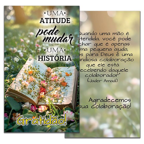 Cartão de Agradecimento Colaboração/doações 9x15 Modelo ACD04