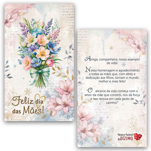 CDM2502 Cartão de Dia das Mães Religioso Catolico Pastoral do Dizimo