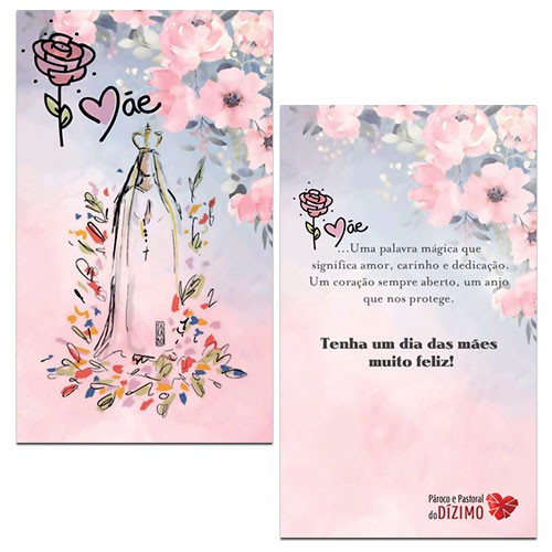 CDM2503 Cartão de Dia das Mães Religioso Catolico Pastoral do Dizimo