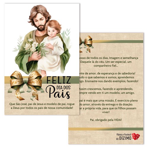 CGP79 Cartão de Dia dos Pais Pastoral do Dizimo Catolico