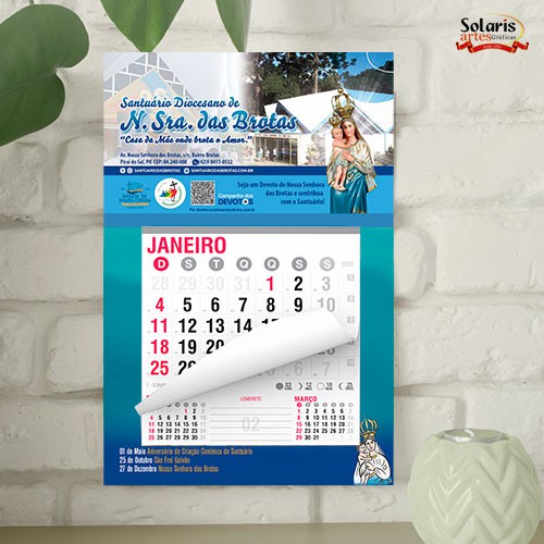 Calendário 27x37cm com bloco 2026 Personalizado 