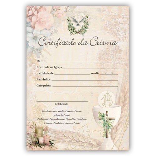 CRM28 Certificado de Crisma  21x29,7cm