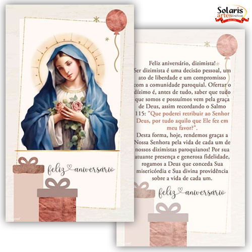 CAZ2501 Cartão de Aniversário para Dizimistas 15x9cm