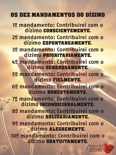 BN2509 Banner Os Dez Mandamentos do Dízimo 90x120cm