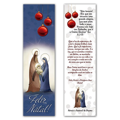 MPN097 Natal Marcador de Livro Lembrança Católica