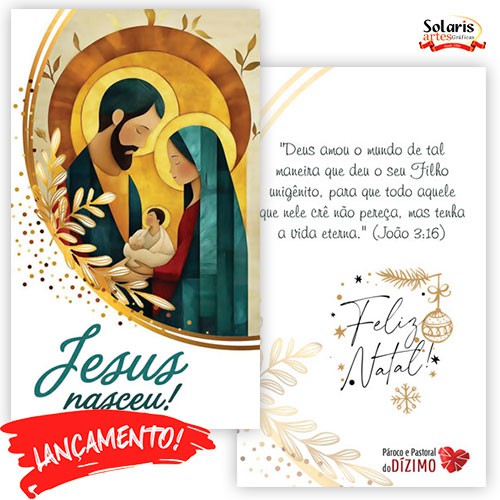 Cartão de Natal Religioso Católico 9x15 NA109