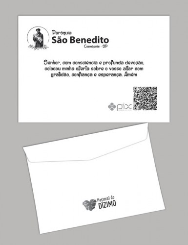 Envelope para Coleta da Missa Personalizado Sulfite 80g, 1x0 cores