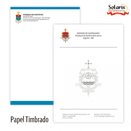 Papel Timbrado Personalizado A4 21x29,7cm, sulfite 90g, colorido