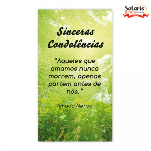 Cartão Condolências 9x5cm TC03 100 unidades