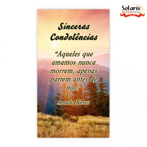 Cartão Condolências 9x5cm TC04 100 unidades