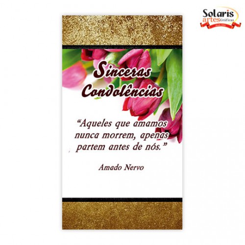 Cartão Condolências 9x5cm TC05 100 unidades
