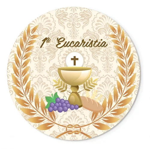 40 Adesivos Primeira Eucaristia Católico 3cm