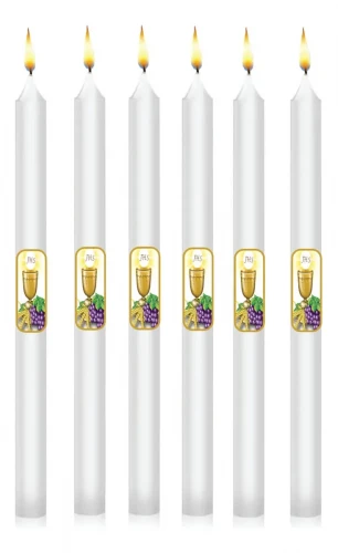 Vela Eucaristia Caixa 50 Unid 1ª Comunhão Branco