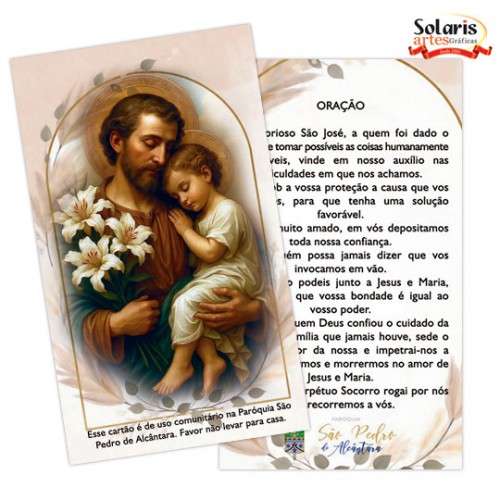 São José Cartão Oração 15x9 Cóg. N3605