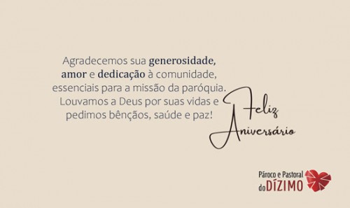 CAZ2604 Cartão de Aniversário para Dizimistas 15x10cm