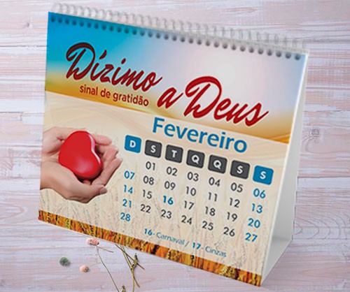 Calendário de Mesa Wire-o 2027 Grande 12 Paginas Personalizado 14,8x19,8cm Imagens a escolher