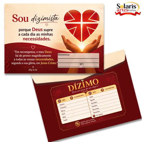 ENV0126 Envelope do Dízimo Sou Dizimista PERSONALIZADO 
