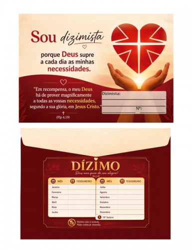 ENV0126 Envelope do Dízimo Sou Dizimista PERSONALIZADO 