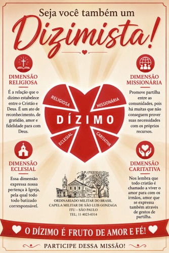 BN2607 Banner As Quatro Dimensões do Dízimo 60x90cm (N3660) PERSONALIZADO