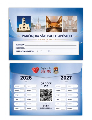 ENV0326 Envelope para Dízimo e Oferta Personalizado com QR Code PIX (N3659)