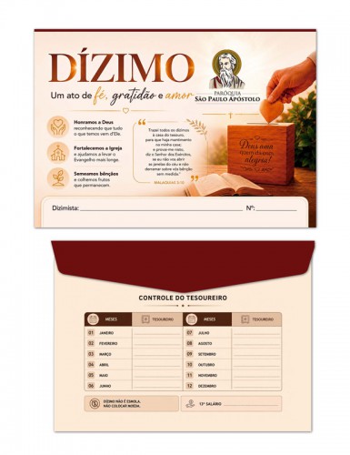 ENV0526 Envelope para Dízimo e Oferta