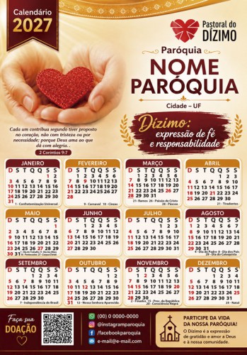 FL2609 Folhinha 2027 Dízimo Expressão de Fé e Responsabilidade