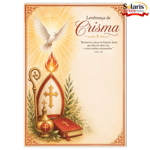 CRM2607 Certificado de Crisma  21x29,7cm Com ou sem Texto
