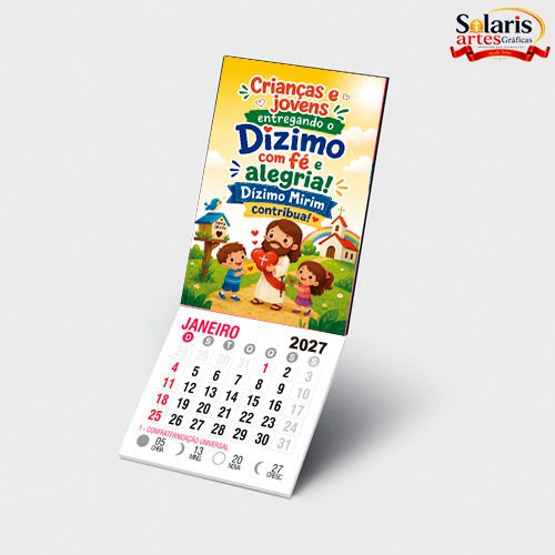 IM2604 Ima de geladeira 8x5 com calendário 2027 Dízimo Mirim
