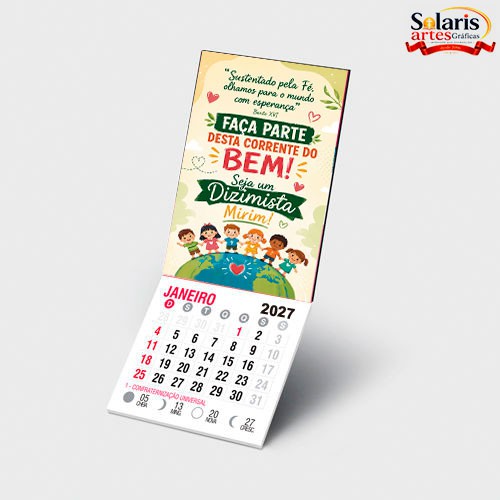 IM2605 Ima de geladeira 8x5 com calendário 2027 Dízimo Mirim