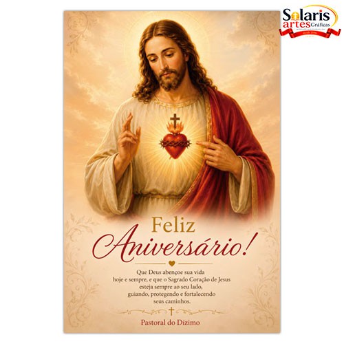 CA2606 Cartão de Aniversário para Dizimistas Sagrado Coração de Jesus