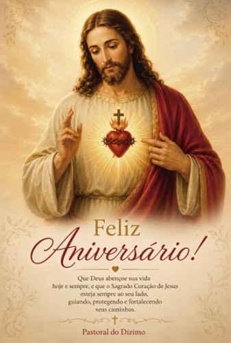 CA2606 Cartão de Aniversário para Dizimistas Sagrado Coração de Jesus