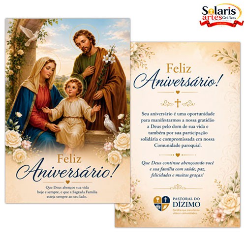 CA2606 Cartão de Aniversário para Dizimistas Sagrada Família