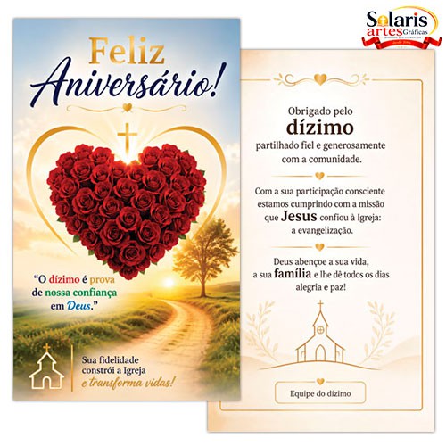 CAZ2606 Cartão de Aniversário para Dizimistas 15x9cm
