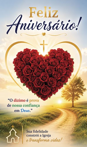 CAZ2606 Cartão de Aniversário para Dizimistas 15x9cm