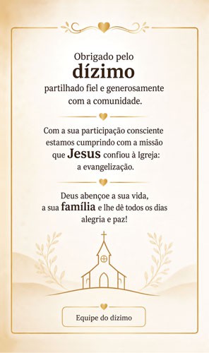 CAZ2606 Cartão de Aniversário para Dizimistas 15x9cm