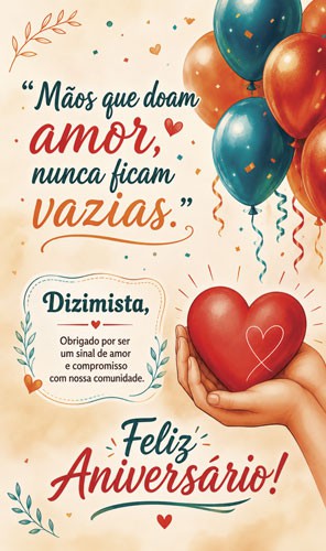 CAZ2607 Cartão de Aniversário para Dizimistas 15x9cm