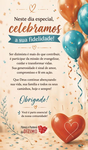 CAZ2607 Cartão de Aniversário para Dizimistas 15x9cm