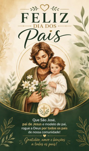 CGP83 Cartão Feliz Dia dos Pais Catolico Pastoral do Dizimo