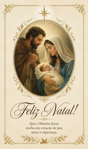 Cartão de Natal Religioso Católico 9x15 NA114