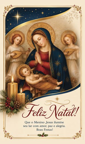 Cartão de Natal Religioso Católico 9x15 NA115